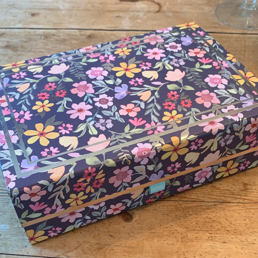 NWOT Nicole Miller Floral Storage Or Gift Box with Magnetic Closure